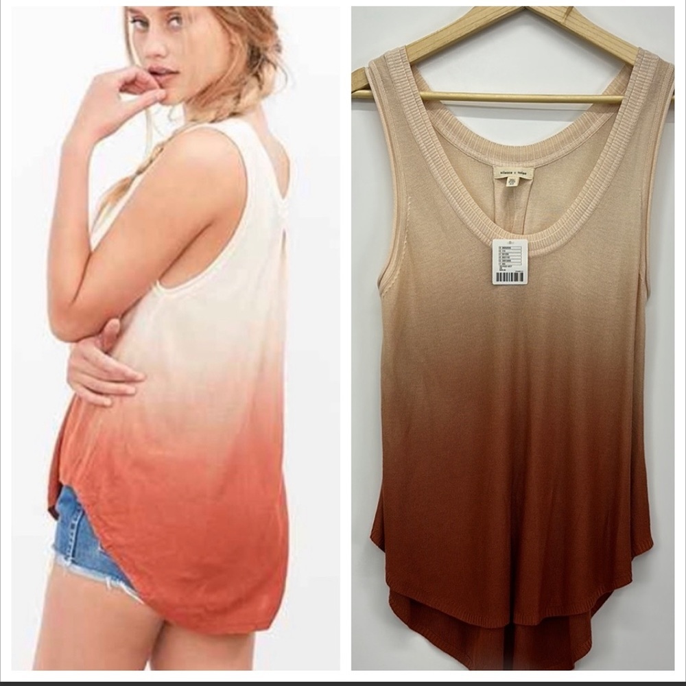 New! UO Silence & Noise Sweet Tea Color Ombre Tent Tank XS (fits up to Medium)